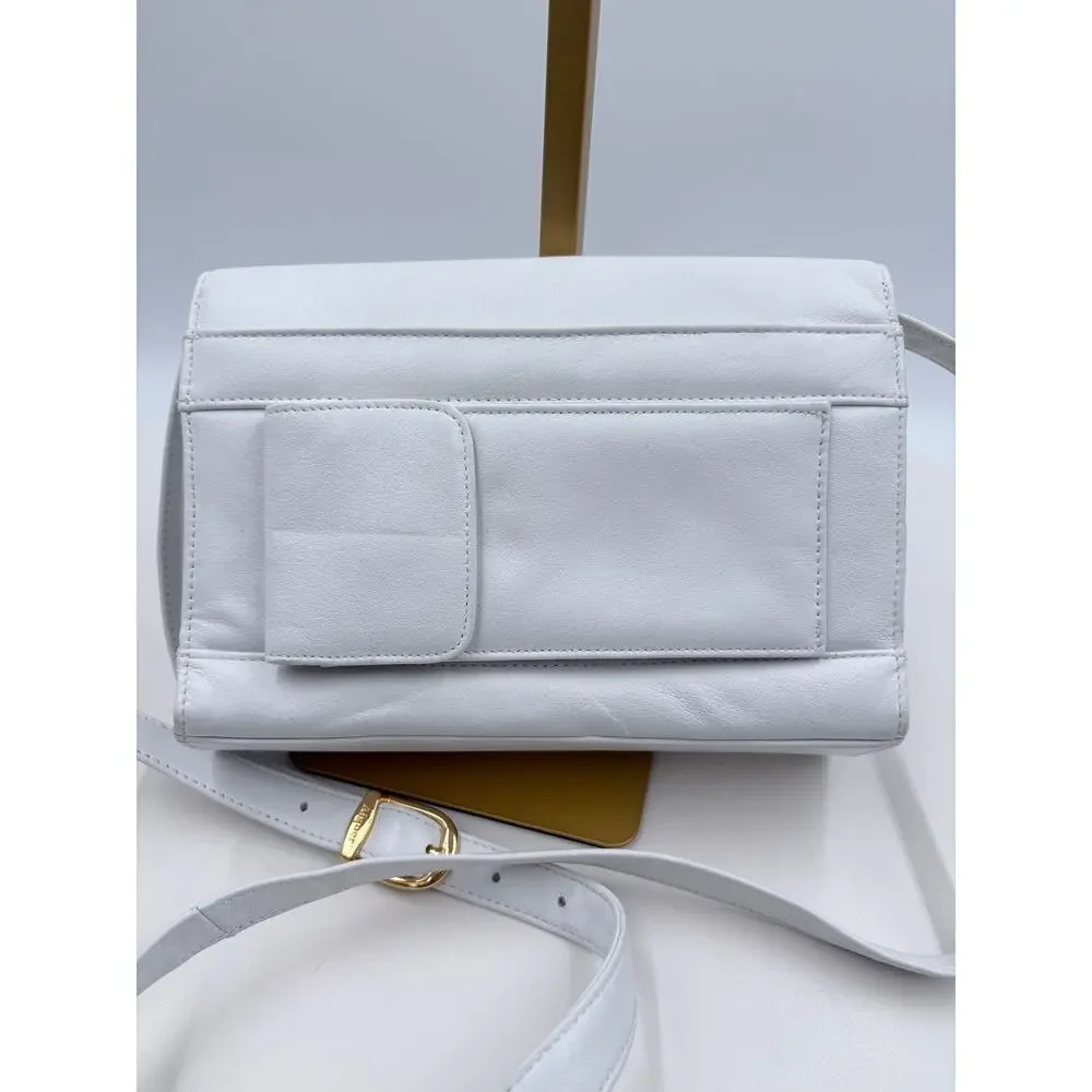 Ettienne white crossbody with wallet, makeup purse, detachable key ring and more